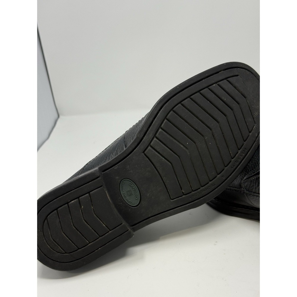 Sandro 12010 Men's Loafers Pebble Leather Slip On Black Comfort Gel Shoes. Sz 12 - Picture 12 of 12